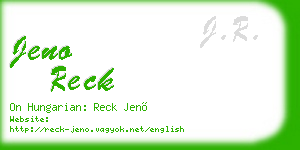 jeno reck business card