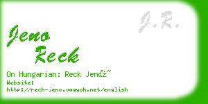 jeno reck business card